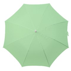    Classic Mint Green & White Herringbone Pattern Straight Umbrellas by PodArtist