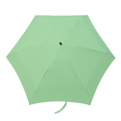    Classic Mint Green & White Herringbone Pattern Mini Folding Umbrellas by PodArtist