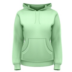    Classic Mint Green & White Herringbone Pattern Women s Pullover Hoodie by PodArtist