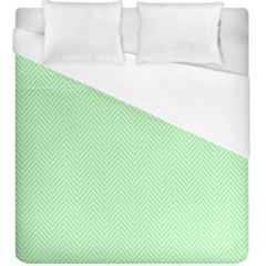    Classic Mint Green & White Herringbone Pattern Duvet Cover (king Size) by PodArtist