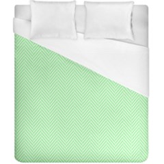    Classic Mint Green & White Herringbone Pattern Duvet Cover (california King Size) by PodArtist