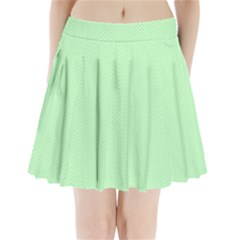    Classic Mint Green & White Herringbone Pattern Pleated Mini Skirt by PodArtist