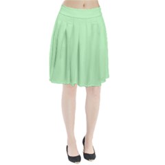    Classic Mint Green & White Herringbone Pattern Pleated Skirt by PodArtist