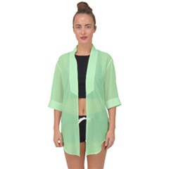    Classic Mint Green & White Herringbone Pattern Open Front Chiffon Kimono by PodArtist