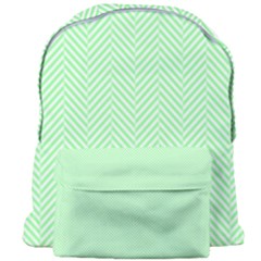    Classic Mint Green & White Herringbone Pattern Giant Full Print Backpack by PodArtist