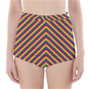 Gay Pride Flag Rainbow Chevron Stripe High-Waisted Bikini Bottoms View1