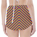 Gay Pride Flag Rainbow Chevron Stripe High-Waisted Bikini Bottoms View2