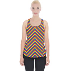 Gay Pride Flag Rainbow Chevron Stripe Piece Up Tank Top by PodArtist