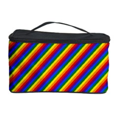 Gay Pride Flag Candy Cane Diagonal Stripe Cosmetic Storage Case by PodArtist