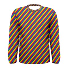 Gay Pride Flag Candy Cane Diagonal Stripe Men s Long Sleeve Tee by PodArtist