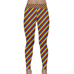 Gay Pride Flag Candy Cane Diagonal Stripe Classic Yoga Leggings by PodArtist