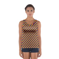 Gay Pride Flag Candy Cane Diagonal Stripe Sport Tank Top  by PodArtist