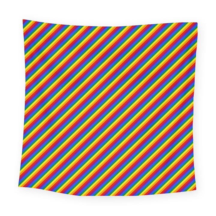 Gay Pride Flag Candy Cane Diagonal Stripe Square Tapestry (Large)