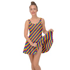 Gay Pride Flag Candy Cane Diagonal Stripe Inside Out Dress by PodArtist