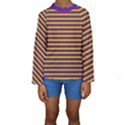 Horizontal Gay Pride Rainbow Flag Pin Stripes Kids  Long Sleeve Swimwear View1