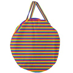 Horizontal Gay Pride Rainbow Flag Pin Stripes Giant Round Zipper Tote by PodArtist