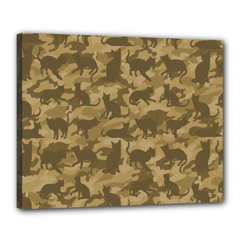 Operation Desert Cat Camouflage Catmouflage Canvas 20  X 16  by PodArtist