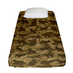 Operation Desert Cat Camouflage Catmouflage Fitted Sheet (single Size) by PodArtist