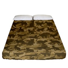 Operation Desert Cat Camouflage Catmouflage Fitted Sheet (california King Size) by PodArtist