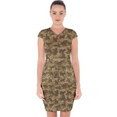 Operation Desert Cat Camouflage Catmouflage Capsleeve Drawstring Dress  by PodArtist