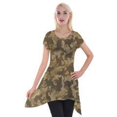 Operation Desert Cat Camouflage Catmouflage Short Sleeve Side Drop Tunic by PodArtist