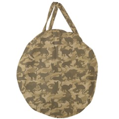 Operation Desert Cat Camouflage Catmouflage Giant Round Zipper Tote by PodArtist