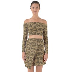 Operation Desert Cat Camouflage Catmouflage Off Shoulder Top With Skirt Set