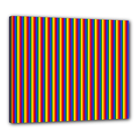 Vertical Gay Pride Rainbow Flag Pin Stripes Canvas 24  X 20  by PodArtist