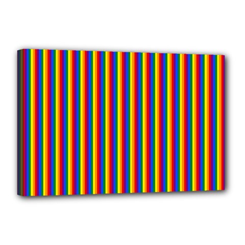 Vertical Gay Pride Rainbow Flag Pin Stripes Canvas 18  X 12  by PodArtist