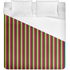 Vertical Gay Pride Rainbow Flag Pin Stripes Duvet Cover (king Size) by PodArtist