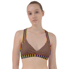 Vertical Gay Pride Rainbow Flag Pin Stripes Sweetheart Sports Bra by PodArtist