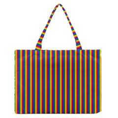 Vertical Gay Pride Rainbow Flag Pin Stripes Zipper Medium Tote Bag