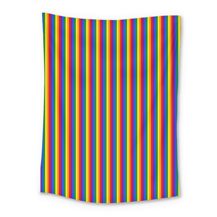 Vertical Gay Pride Rainbow Flag Pin Stripes Medium Tapestry