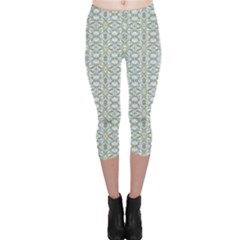 Vintage Ornate Pattern Capri Leggings  by dflcprints