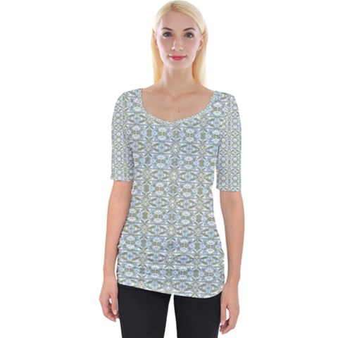 Vintage Ornate Pattern Wide Neckline Tee by dflcprints