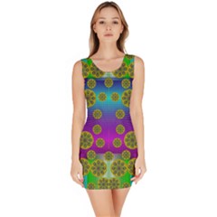 Celtic Mosaic With Wonderful Flowers Bodycon Dress by pepitasart