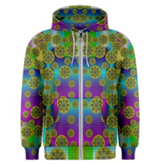 Celtic Mosaic With Wonderful Flowers Men s Zipper Hoodie by pepitasart