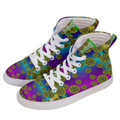 Celtic Mosaic With Wonderful Flowers Women s Hi-top Skate Sneakers by pepitasart