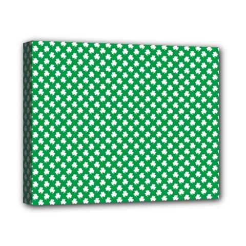  White Shamrocks On Green St  Patrick s Day Ireland Canvas 10  X 8  by PodArtist