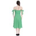  White Shamrocks On Green St. Patrick s Day Ireland Shoulder Tie Bardot Midi Dress View2