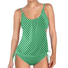  White Shamrocks On Green St  Patrick s Day Ireland Tankini Set by PodArtist