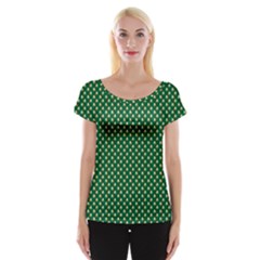 Irish Flag Green White Orange On Green St  Patrick s Day Ireland Cap Sleeve Tops by PodArtist