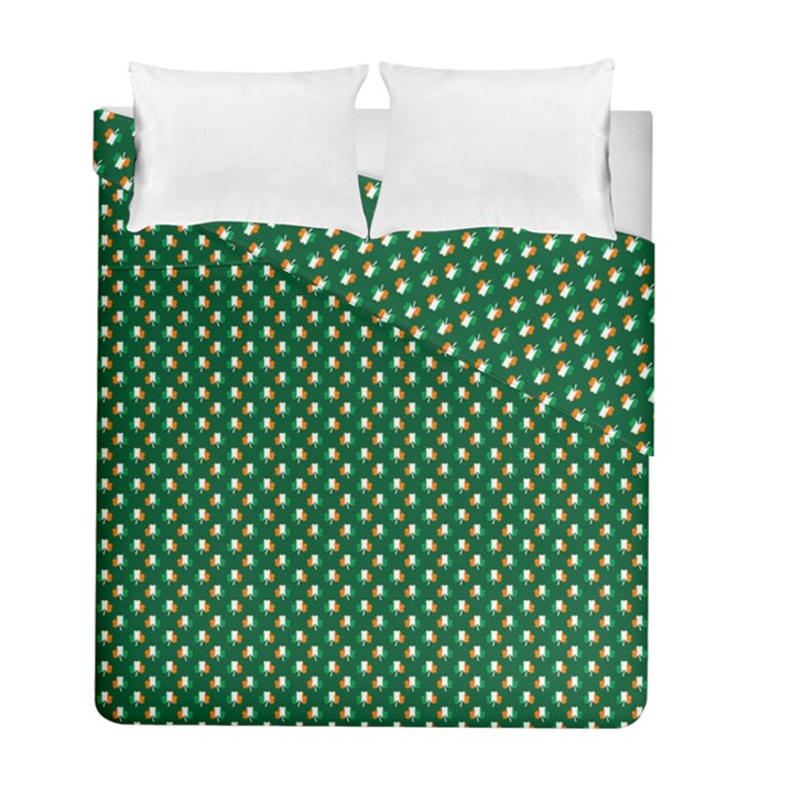 Irish Flag Green White Orange on Green St. Patrick s Day Ireland Duvet Cover Double Side (Full/ Double Size)