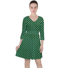 Irish Flag Green White Orange On Green St  Patrick s Day Ireland Ruffle Dress by PodArtist