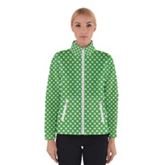 White Heart-shaped Clover On Green St  Patrick s Day Winterwear by PodArtist