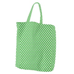 White Heart-shaped Clover On Green St  Patrick s Day Giant Grocery Zipper Tote by PodArtist