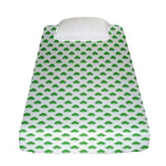 Green Heart-shaped Clover On White St  Patrick s Day Fitted Sheet (single Size) by PodArtist