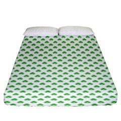 Green Heart-shaped Clover On White St  Patrick s Day Fitted Sheet (king Size) by PodArtist