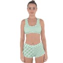 Green Heart-Shaped Clover on White St. Patrick s Day Racerback Boyleg Bikini Set View1