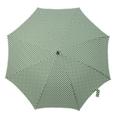 Shamrock 2-tone Green On White St Patrick’s Day Clover Hook Handle Umbrellas (large) by PodArtist